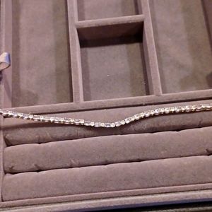 7.5 inch tanzanite line bracelet 9.25 silver